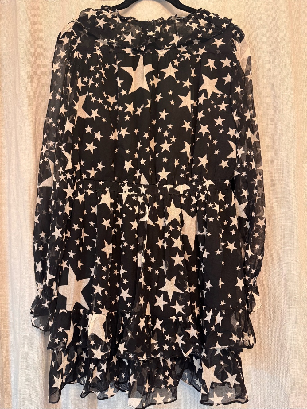 ✨ D&G Dolce & Gabbana Silk Star Print Ruffle Mini Dress - IT 38 / US 2 - Picture 3 of 7